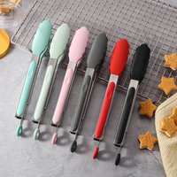 7/9/12 zoll Edelstahl Lebensmittel Clip BBQ Grill Steak Lebensmittel Clip Silikon Non-slip Griff Brot zange Party Küche Zubehör
