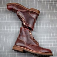 8111 New Top Quality Casual Men Shoes Handmade Spring Autumn Ankle Boots Vintage Tooling Wings Cow Leather Motorcycle Boots