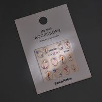 Nail tips with 5D embossed stickers black bow sweet and cool nail art decals pearl accessories
