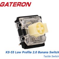GATERON KS-33 Low Profile 2.0 Banana Keyboard Switch 3 Pin Light Green RGB Customized DIY Hot Swap Mechanical Keyboard Gaming