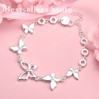 925 sterling silver 8-inch exquisite butterfly bracelet, fashionable women's wedding party jewelry accessories
