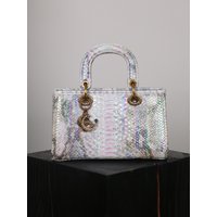 High-grade luxury ladies handbag 2026 fashion new snakeskin magic color gradient niche with one shoulder diagonal handbag high-e