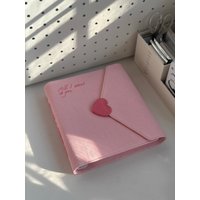 A5 Pink Denim Binder Love Pocket Album Idol Anime 3-inch Photo Collect Book Korean ํฌ์นด ๋ฐ์ธ๋