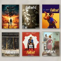 1pc Game F-FalloutS Four Cool Poster Self-adhesive Art Waterproof Paper Sticker Coffee House Bar Room Wall Decor
