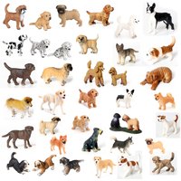 Realistic Mini Dog Figurines Labrador,Poodle,Bulldog Puppy Figures Playset Cake Topper Easter Eggs Christmas Birthday Gifts