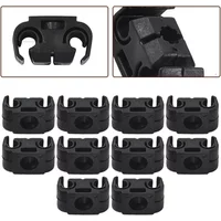 10Pcs Double Brake Line Clips Clamps Black For 5mm (3/16") Brake Pipe Double Brake Line Clips Clamps