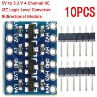 10PCS 5V to 3.3 V 4 Channel IIC I2C Logic Level Converter Bidirectional Module