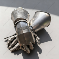 Gothic Knight Medieval European Wrist Finger Armor Wearable Iron Gloves