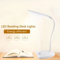 LED Reading Desk Lamp Portable Desk Lamp USB Charging Table Light Touch Dimming Lamp Eye Protection Light Room Office Lighting