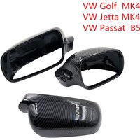1 Pair Car Carbon Fiber Style Side Mirror Cover For VW Golf 4 MK4 Passat B5 Jetta MK4 Rearview Mirror Housing Auto Accessories