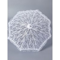 Elegant Lace Women's Lace Umbrellas Lolita Hollowed Out Mini Bridal Umbrella Delicate Floral Patterns White Lace Parasol