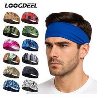 LOOGDEEL Outdoor Exercise Sport Camouflage Headband Elastic Ice Silk Yoga Cycling Headband Fitness Exercise Hair Band Men Women