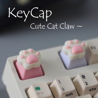 Cartoon Anime Cute Cat Claw Beautiful Girl Pink Keycap Personality Cross Axis Custom PBT Mechanical Keyboard Keycap Decoration