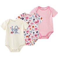 Kiddiezoom 3 Teile/los Sommer Cartoon Neugeborenen Unisex Baby Junge Mädchen Bodys Weiche Baby Onesies 100% Baumwolle Baby Kleidung