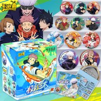 Anime Jujutsu Kaisen Badge Pin Blind Box Sorcerer Gilded Brooch Yuji Itadori Satoru Gojo Tin Metal Merchandise Collectible Gift