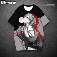 26 Neon Genesis Evangelion Asuka Langley Bubblegum Oversized T-Shirt Men's Jerseys Are Suitable for Daily and Training Wear Moto