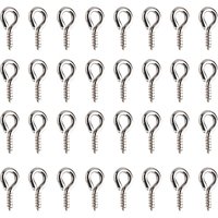 50pcs Mini Eye Pins Stainless Steel Eyelets Screw Clasps Hooks Threaded Bails for Jewelry Making DIY Crafts
