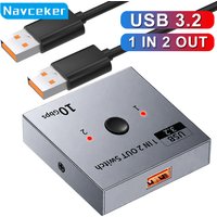 Navceker USB 3.2 Switcher KVM Switch 1x2/2x1 Bidirectional USB Splitter Sharing Computer Laptop Keyboard Mouse Printer USB Hub