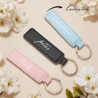 Customized Text Multi-Color Leather Keychain Birthday And Holiday Gifts For Family Loved Ones And Friends Custom Simple Keychain