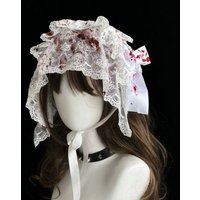 Gothic Dead Hair Lolita Multi-layer Lace Woman Headdress Bloody Headband Party Cosplay White Sister Hairband