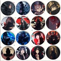 Anime Naruto Itachi Uchiha Badge Round Art Brooch Clothes Backpack Accessories Lapelnd Laserh