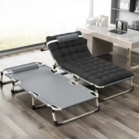 Rollaway Bed Single Bed Home Simple Nap Bed Office Outdoor Nap Camp Bed Multi-Functional Recliner Chair Four Gears Adjustable
