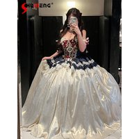Original Bridal Wedding Maxi Dresses Girl Women's Sweet Bow Skinny Elegant Vintage Heavy Industry Lolita Birthday Party Dresses
