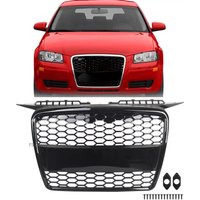 Glossy Black Car Front Bumper Center Grille For Audi A3/A3 Quattro 8P 2004-2008 8P4853651A Mesh Honeycomb Racing Radiator Grille