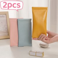 2pcs Automatic Closed Sunglasses Case PU Leather Glasses Storage Bag Waterproof Glasses Protective Cover Eyewear Storage Bag