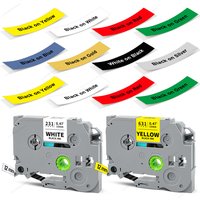 1Pcs TZe231 Compatible for Brother P-Touch TZe Tape TZe-231 tze221 tze211 6/9/12mm Black on White for Brother PTH110 Printer