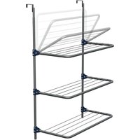 Knight 3-Tier Over The Door Clothes Airer | Foldable Clothes Rail with Corner Spaces for Hangers | Sturdy Hanging Washing Laundr