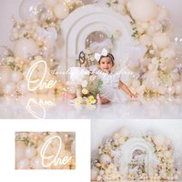 Bows Blooms Balloon Backdrop Cake Smash Child Baby Photo Props Adult Kids 1st Birthday Decor Photography Photo Studio Background