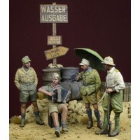 1/35 Scale Die-Cast Resin Figure Model Kit North Africa DAK Soldiers At Rest 4 Figures Unassembled and Unpainted