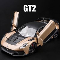 1:24 GT2 Valkyrie Model Toys Alloy Diecast Cars Doors Opened with Light Music Pull Back Miniature Vehicle Sports Car Toy for Boy