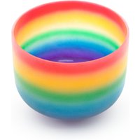 KVKA 1 Pcs 6-8 Inch Chakra Quartz Colored Crystal Singing Bowl for Yoga Sound Bath Musical Instrument Rainbow Healing
