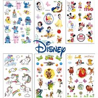 4Pcs/set Tattoo stickers Disney Stitch Princess Sofia Unicorn Frozen Action Figure Cars Cartoon Sticker For Birthday Gift