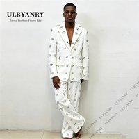 ULBYANRY Luxury Crystals Loose Fitting Suit for Men, One Button Suit Jacket Made-to-Order Formal Suit Tuxedo Blazer Trousers Set