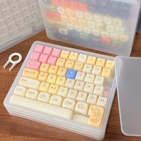 3-Layer Frosted Transparent Stackable Keycaps Case with Lid Display Box Dust-Proof for MOA MAO XDA Cherry Profile Keycaps