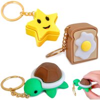 turtle press keychain, cute animal press decompression toy keychain, mini turtle star bread pendant gift