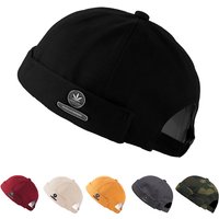 Fashionable Brimless Beanies Men Women Retro Hip Hop Fashion Round Cap Casual Corduroy Fabric Penny Cap Versatile Melon Skin Cap