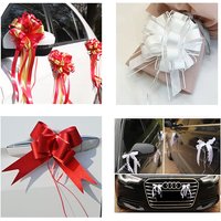 Elegant White Ribbon Butterfly Wedding Gift Valentine's Day Decoration Reusable Flower Arch Vase Car Chair Photo Prop Decoration