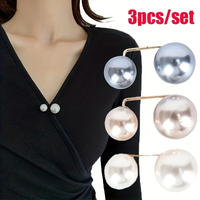 1pc 3Pcs Clothing Accessories Pearl Brooch Detachable Double Head Pin Waist Clip Jewelry Accessory Multifunctional Pants Pin
