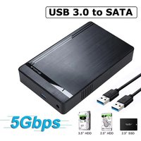 HDD-Gehäuse 3,5/2,5 Zoll SATA auf USB 3.0-Adapter Externes Festplattengehäuse Hochgeschwindigkeitsadapter für PC Laptop HDD Box Case