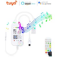 DC5V-24V TUYA RGB Controller Built-in MIC Music Play Support SmartLife Alexa Google Home APP Voice Control For LED Strip Light