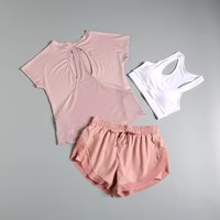 Good-looking loose professional yoga suit for women in summer beginner training running gym quick-drying mesh sports suit