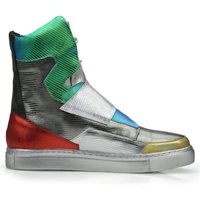 Original Design Customized Fantasy Colorful Patchwork Flat Lace Up genuine leather rock Hip HOP Street Boots