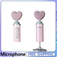 ES-520 Heart-Shaped Condenser Microphone Gaming Live Streaming Cute Wired Microphone Handheld / Desktop
