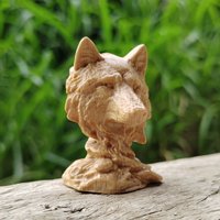 1.8 Inch Hand-Carved Wooden Wolf Figurine Ornament Modern Style, Animal Theme Suitable for Creative Desktop Decorations, Party Decorations, Indoor Decorations, Bedroom, Centerpiece Decoration,