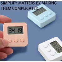 Digital LCD kitchen timer with on/off switch, mute and loud alarm, 24-hour clock, children, teachers, kitchen