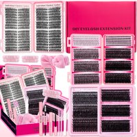 Lash Clusters Kit Large Capacity DIY Lash Extension Kit Lash with Lash Bond And Seal And Eyelash Tweezers Festival Gift